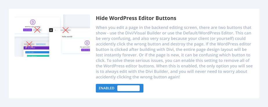 how to hide WordPress editor buttons using the Divi Assistant plugin