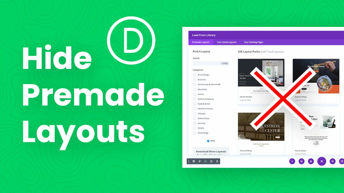 How To Hide The Premade Divi Layouts