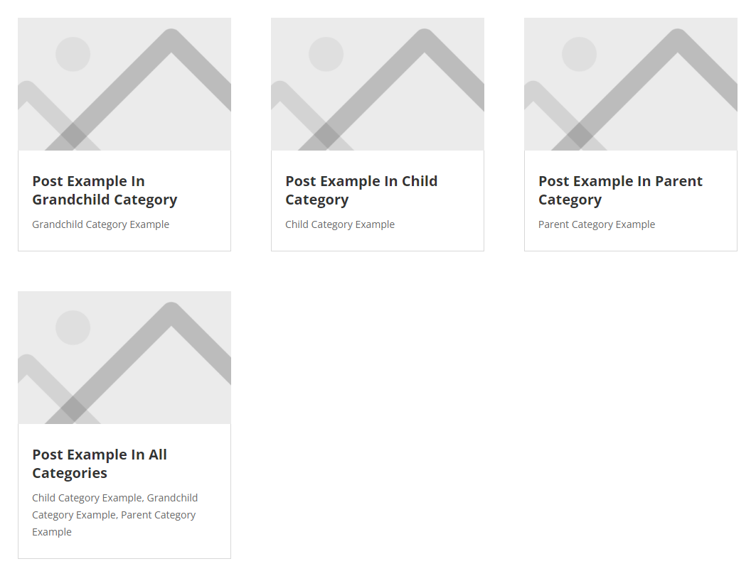 all category levels of Blog posts showing without the Divi Taxonomy Helper plugin by Pee Aye Creative