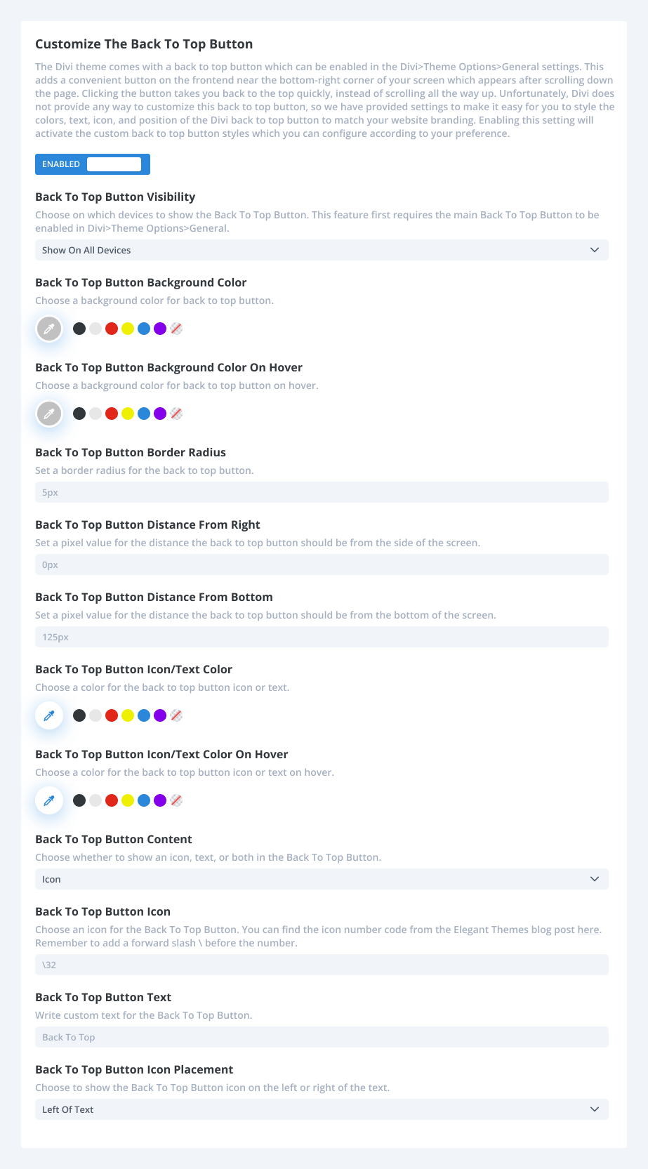 Customize The Back To Top Button using the Divi Assistant plugin Customize The Back To Top Button using the Divi Assistant plugin