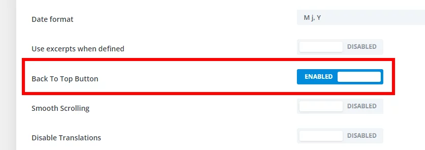 enable the back to top button in Divi enable the back to top button in Divi
