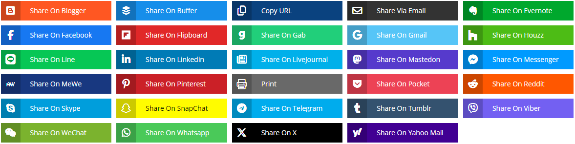 29 Social sharing networks For Divi