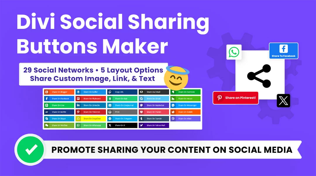 Divi Social Sharing Buttons Maker Plugin by Pee Aye Creative