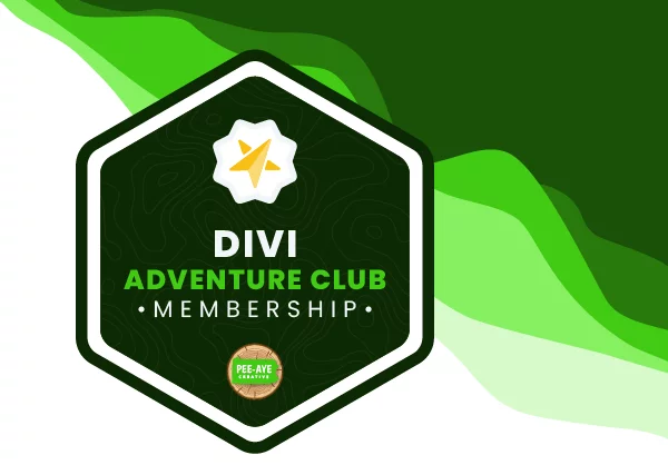 Divi Adventure Club all access Membeship from Pee Aye Creative