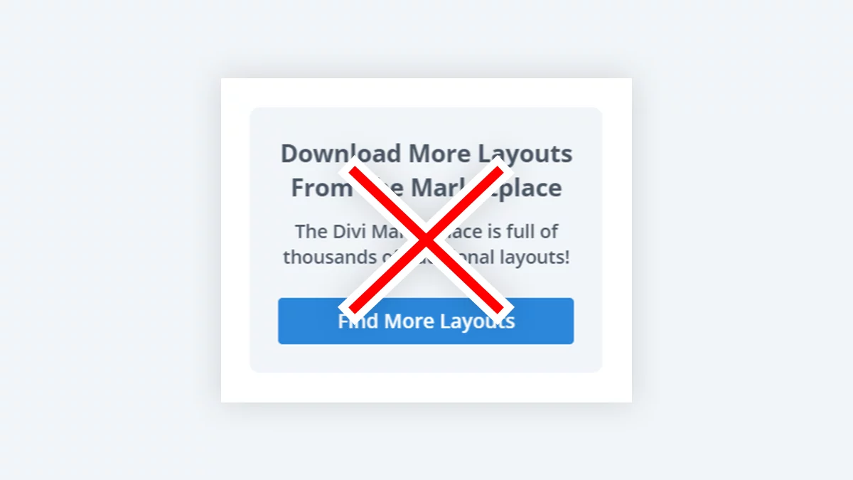 Hide Promo About Finding More Layouts In The Divi Marketplace Setting In Divi Assistant Plugin