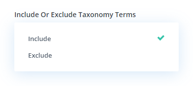 setting to include or exclude taxonomy terms in the Divi Taxonomy Helper plugin
