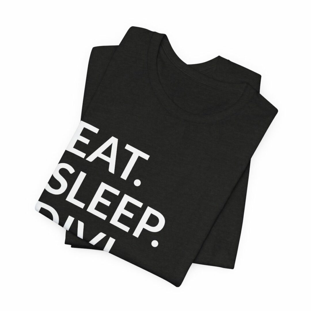 Black t-shirt with motivational text design.