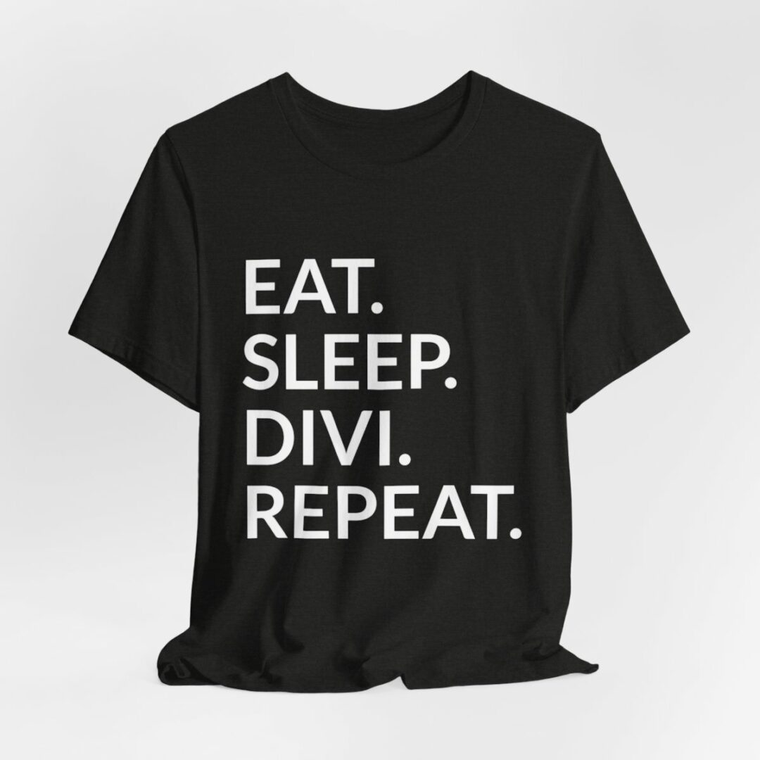 Black t-shirt with motivational text design.