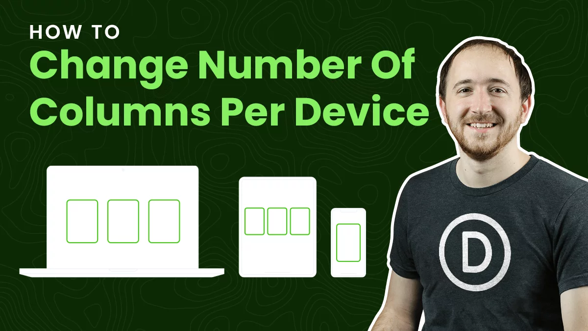 Man teaching responsive column layout for different devices.