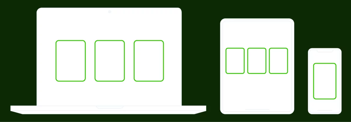 Responsive design across devices illustration.