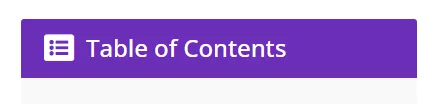 Purple "Table of Contents" button icon.