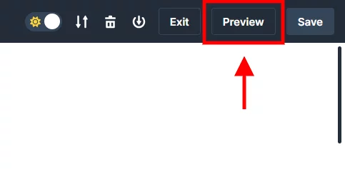 new button to preview the visual builder in the Divi 5 interface