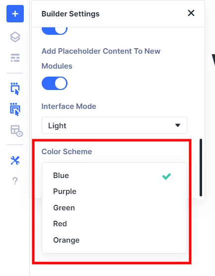 new color scheme options in the Divi 5 interface