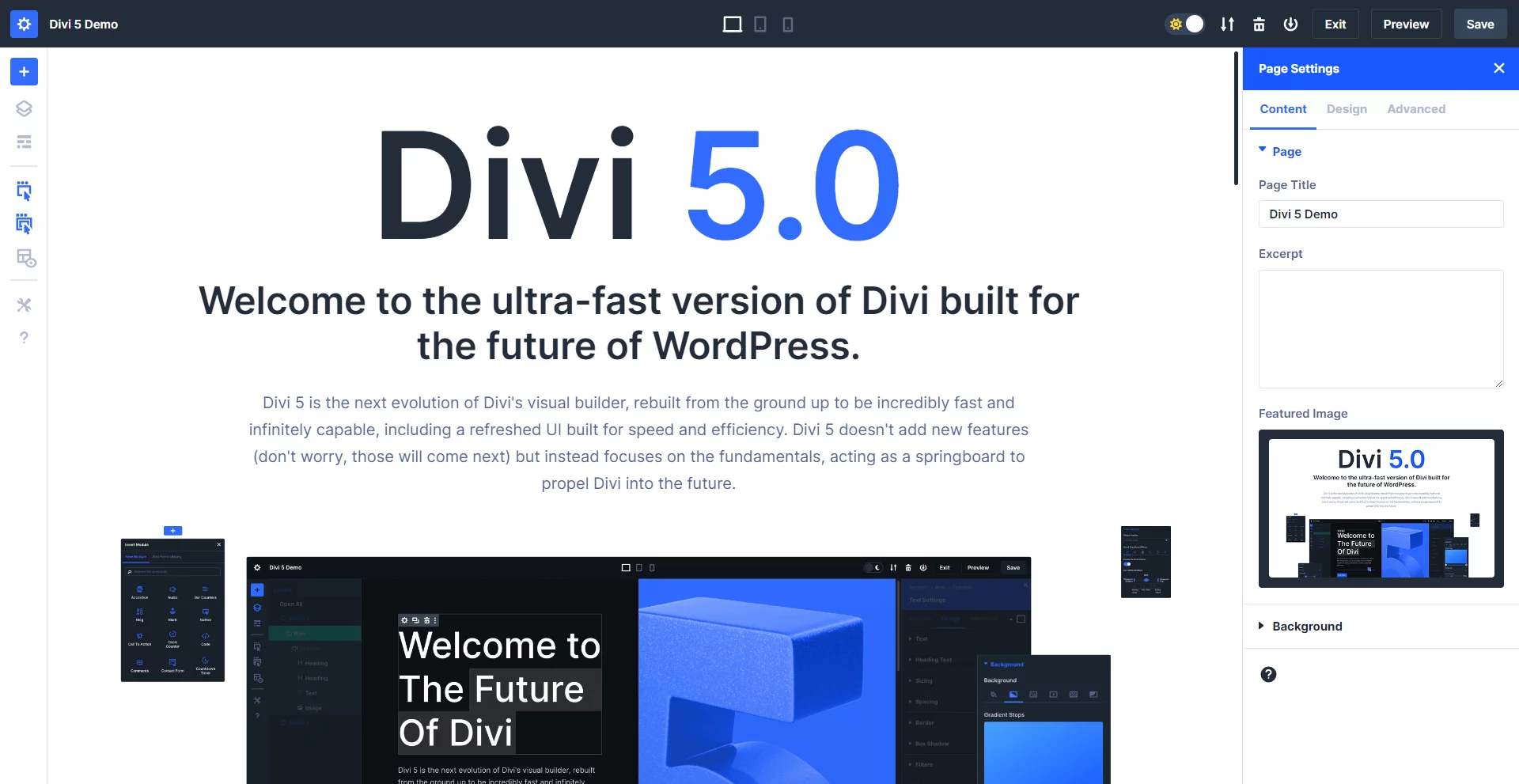 overview of and how to use the new Divi 5 interface