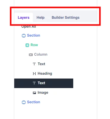 tabbed windows inside the docked sidebar in the Divi 5 interface