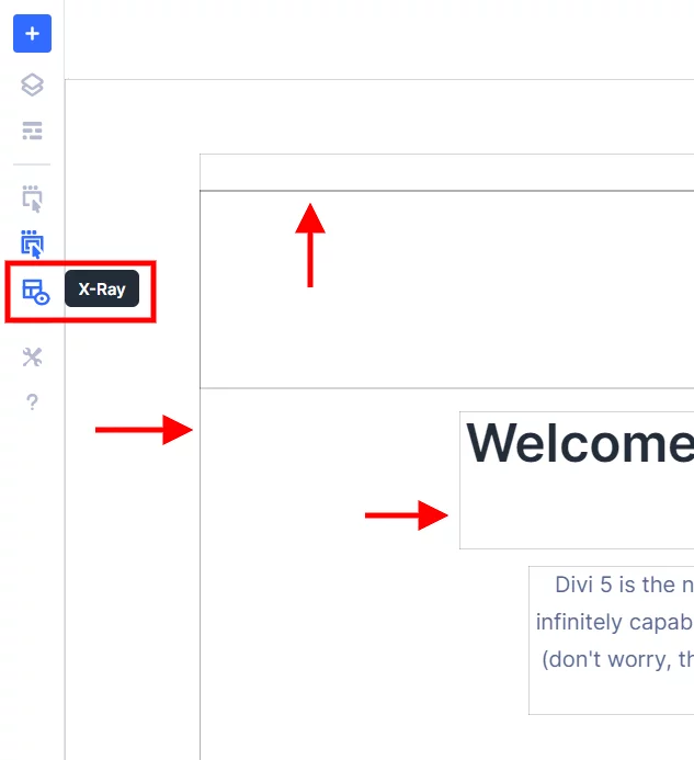 x-ray view in the Divi 5 interface