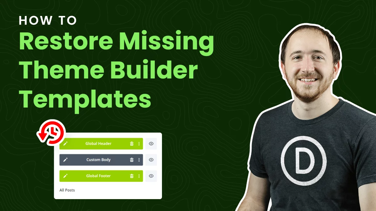How To Restore Missing Divi Theme Builder Templates