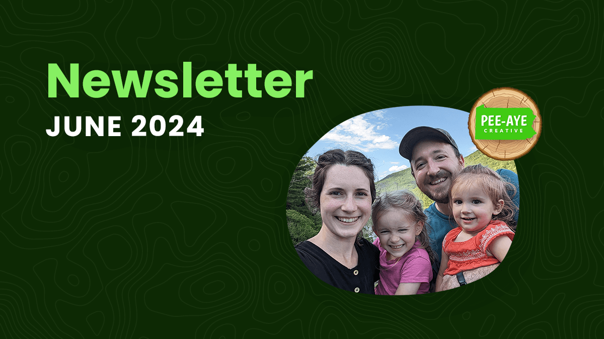Family smiling in newsletter banner, June 2024