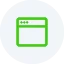 browser Gray browser window icon on light background.