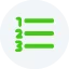 Green numbered list icons 1, 2, 3