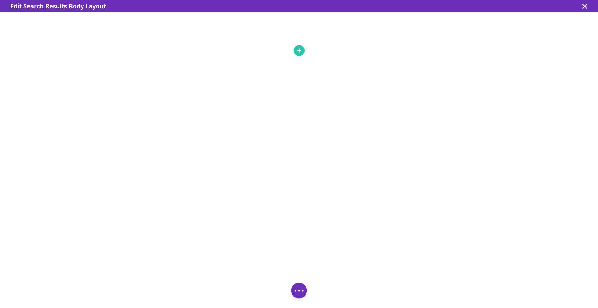 edit the search results Divi Theme Builder template Minimalist purple interface with plus icon and buttons