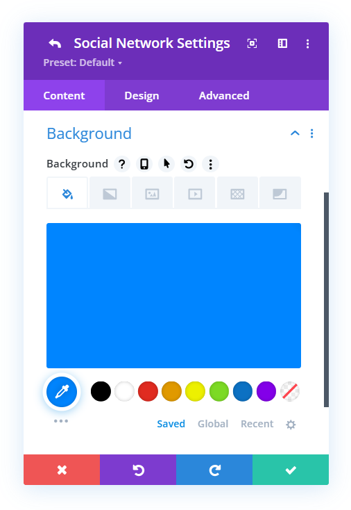 set the background color of the Divi Social Follow module icon for Bluesky replace the twitter blue background color with X black in the Divi Social Follow module