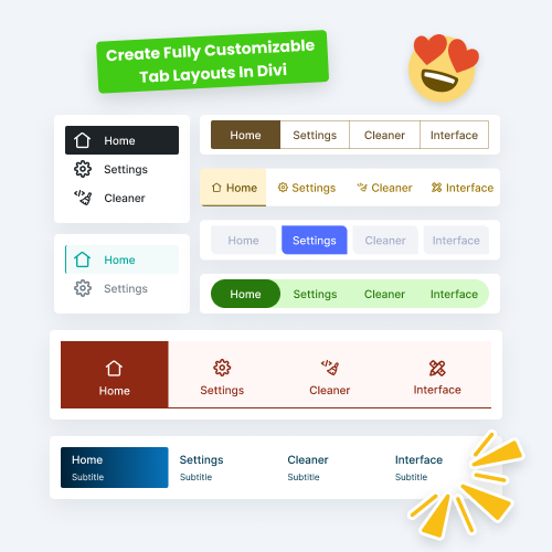 create fully customizable tab layouts in divi with the divi tabs maker plugin by pee aye creative