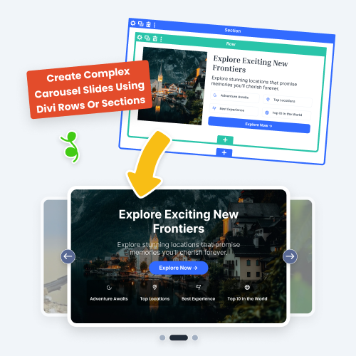 Create Complex Carousel Slides Using Divi Rows Or Sections