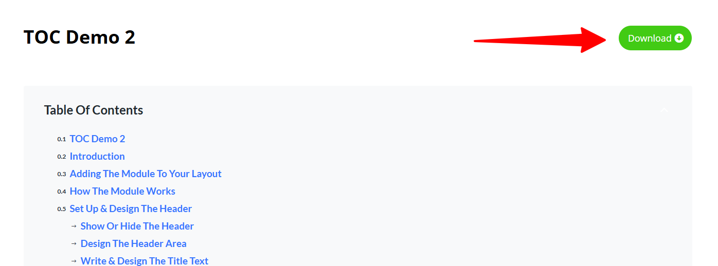 Divi Tabs Maker Demo download instructions