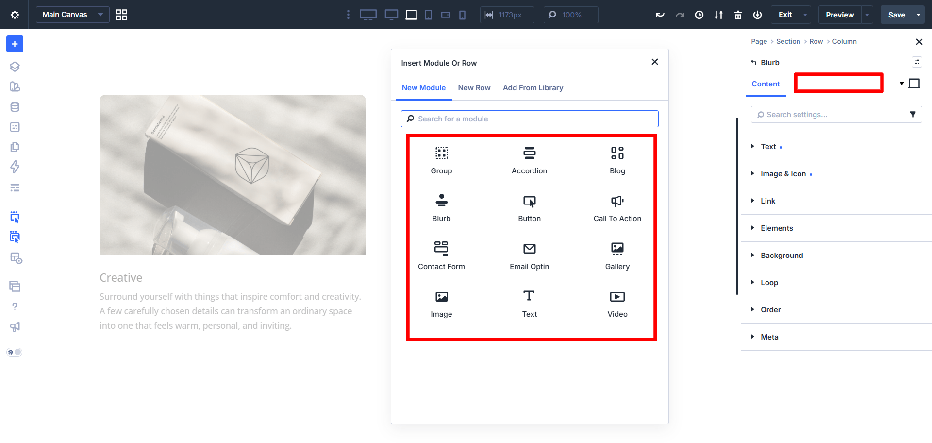 hide divi 5 builder ui elements (module, option, setting) in the divi 5 builder