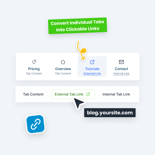 convert individual tabs into clickable links in divi with the divi tabs maker plugin by pee aye creative