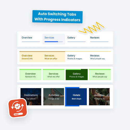 create auto switching tabs with progress indicators in divi with the divi tabs maker plugin by pee aye creative