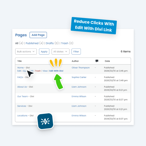 Always Show “Edit With Divi” Links For Pages And Posts
