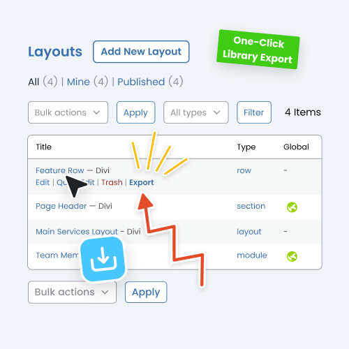 Export Individual Divi Library Layouts With One Click