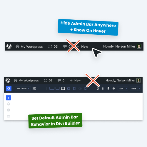 Hide The WordPress Admin Bar In Divi And Show It Only When Needed