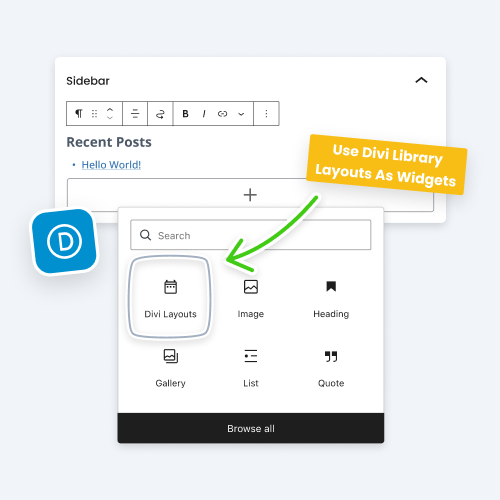 Use Divi Library Layouts Inside WordPress Widgets