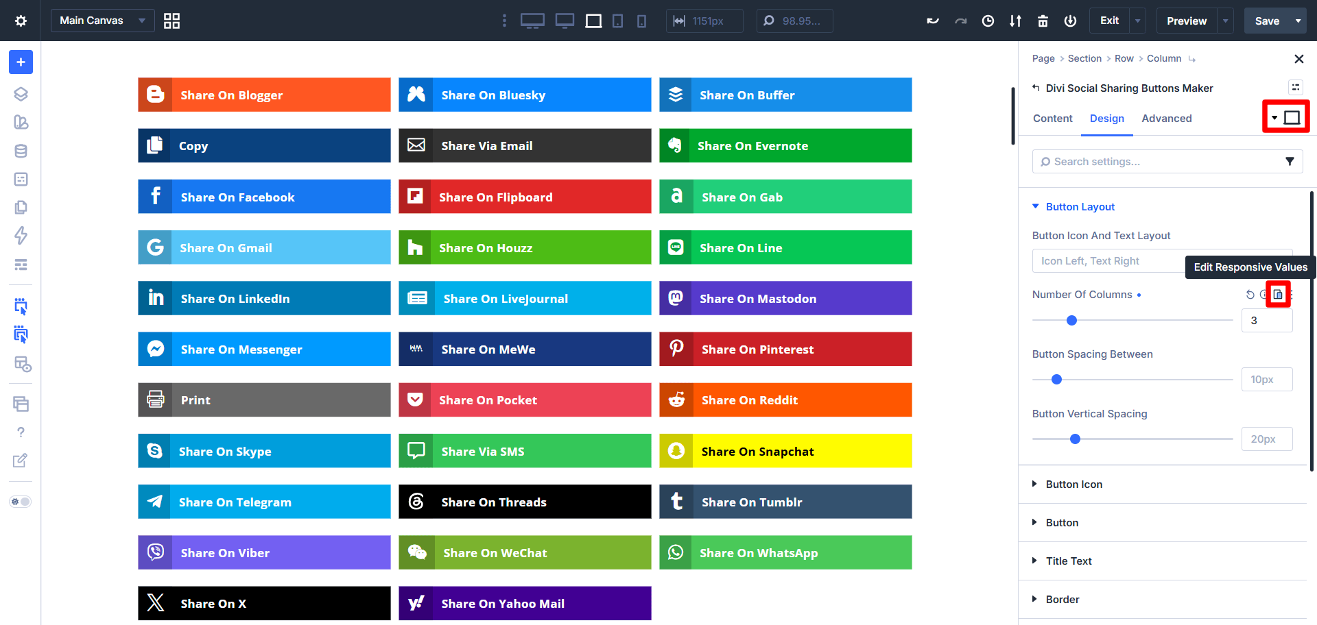 Control Responsive Control Responsive Social Sharing Layouts Across Every Device In Divi ...
