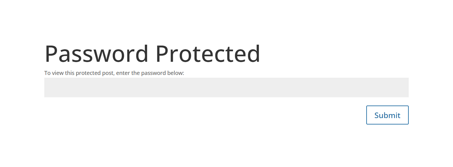default divi password protection page