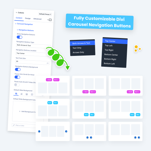 Add Fully Customizable Navigation Buttons To Divi Carousels