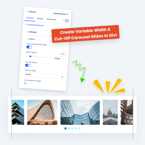 Create Variable Width And Cut-Off Carousel Slides In Divi