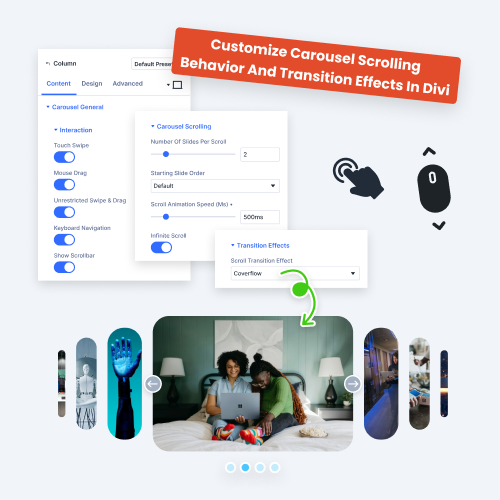 Customize Carousel Scrolling Behavior And Transition Effects In Divi
