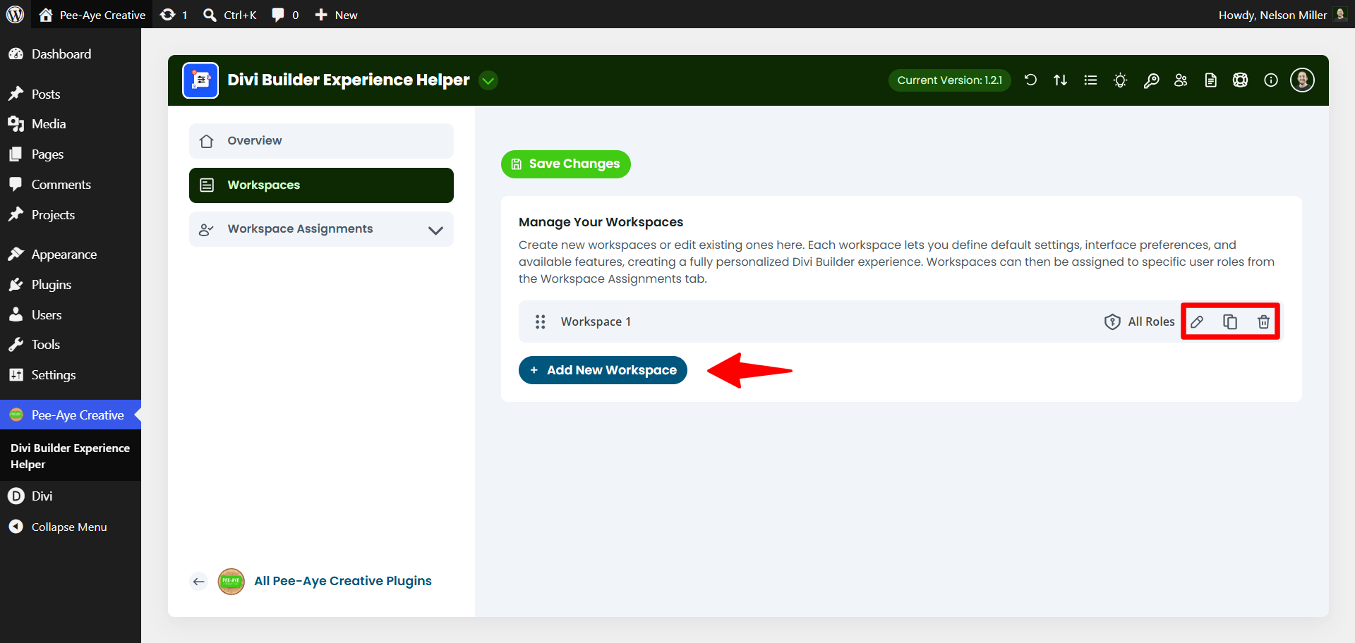 manage your workspaces with the divi builder experience helper plugin by pee aye creative