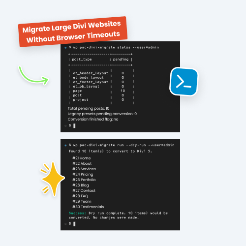 Run Divi 4 To Divi 5 Migrations On Large Websites Without Browser Timeouts