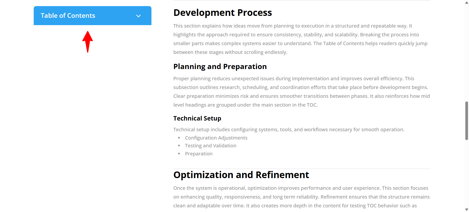 collapse the toc when sticky on a live site in divi 5 using the divi table of contents maker plugin created by pee aye creative